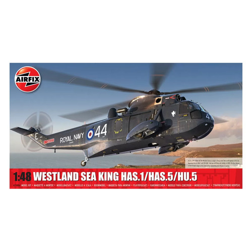 Airfix 1/48 Westland Sea King HAS.1/HAS.5/HU.5 Helicopter Scaled Plastic Model Kit