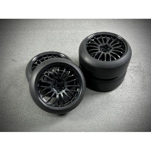 Absima 1/10 Drift (Tires) Wheel Set ""The Pimp"" black (4) -  AB2510052