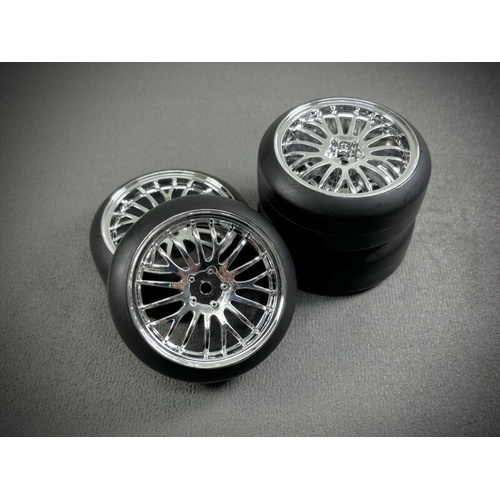 Absima 1/10 Drift (Tires) Wheel Set "The Pimp" Chrome (4) -  AB2510053