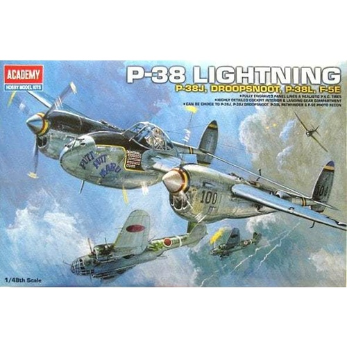 Academy 12282 1/48 P-38 Combination Version Lightning Plastic Model Kit