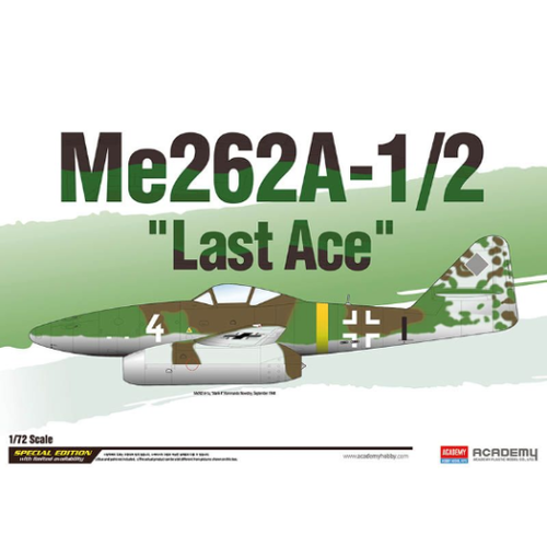 Academy 12542 1/72 ME262A-1/2 "Last Ace" Le: Plastic Model Kit