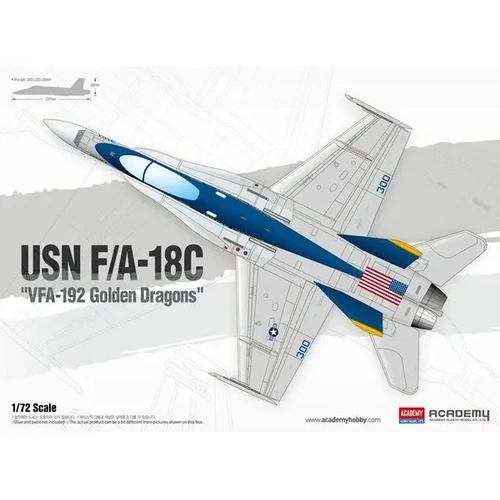Academy 12564 1/72 USN F/A-18C "VFA-192 Golden Dragons" Plastic Model Kit