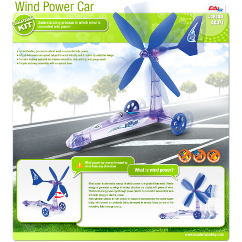 Academy 18140 Edukit Wind Powered Car Plastic Model Kit