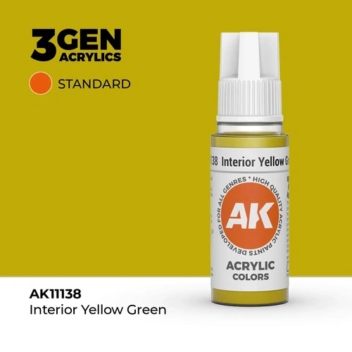 AK Interactive Interior Yellow Green Acrylic Paint 17ml 3rd Generation
