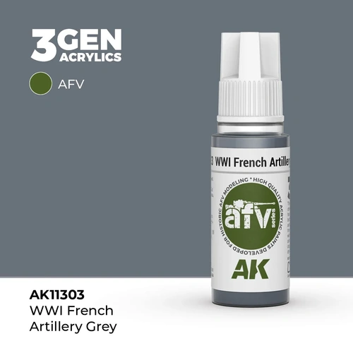 AK Interactive AFV Series: WWI French Artillery Grey Acrylic Paint 17ml 3rd Generation