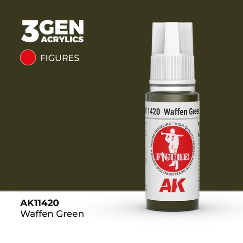 AK Interactive Figure Series: Waffen Green Acrylic Paint 17ml 3rd Generation
