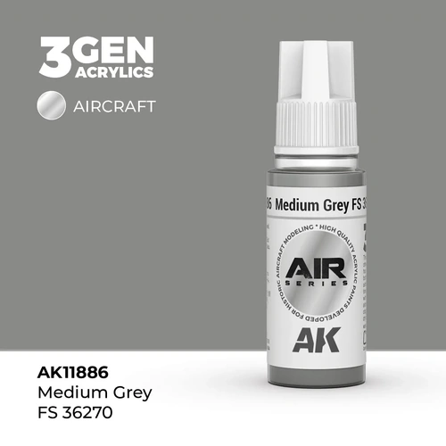 AK Interactive Air Series: Medium Grey FS 36270 Acrylic Paint 17ml 3rd Generation