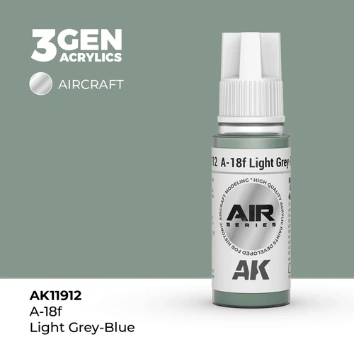 AK Interactive Air Series: A-18f Light Grey-Blue Acrylic Paint 17ml 3rd Generation