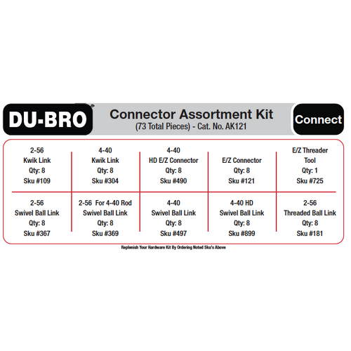 Du-Bro Connectors Assortment Kit 73 Pcs Set - AK121