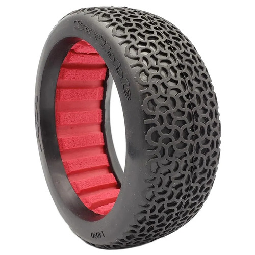AKA Scribble 1/8 Clay Buggy Tyres with Red Inserts 2pcs - AKA14030CR