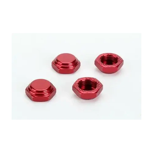 Alpha MP05-260101 Serrated Cap Nut M12*1.0  Red (4pcs)-Alumina material