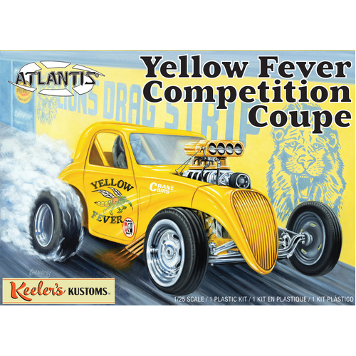 Atlantis 1/25 Yellow Fever Dragster Keelers Kustoms Plastic Model Kit