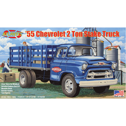 Atlantis H1401 1/48 1955 Chevy Stake Truch with Glass - AMCH1401