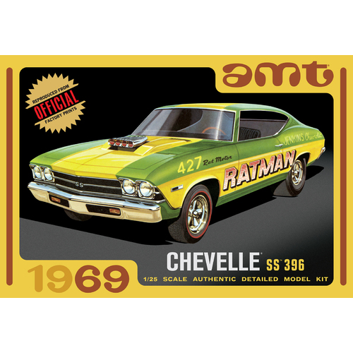 AMT 1138 1/25 1969 Chevy Chevelle Hardtop Plastic Model Kit