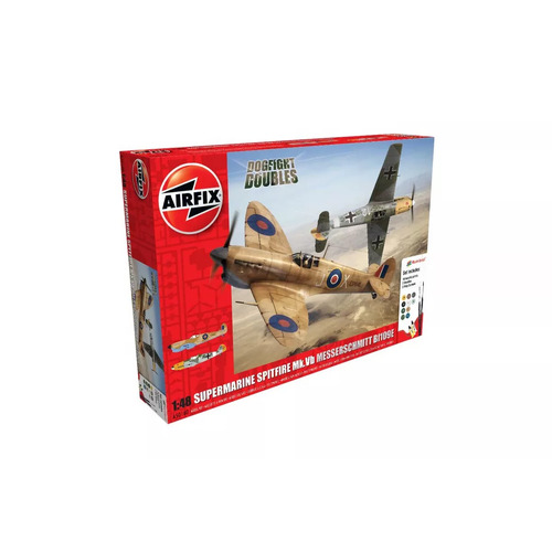 Airfix 1/48 Supermarine Spitfire Mk.VB Messerschmitt BF109E Dogfight Double Fighters Scaled Plastic Model Kit Gift Set