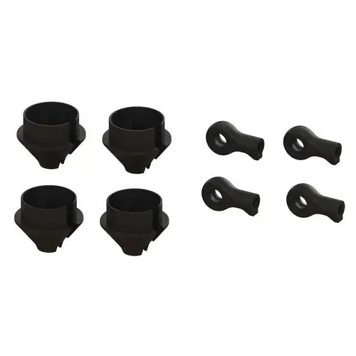 Arrma HD Shk Rod End & Sprg Cup, 2 Pair, Mojave