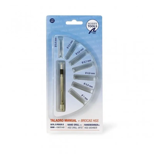 Artesania 27018-1 Mini Manual Hand Drill w/ 8 Drill Bits Modelling Tool