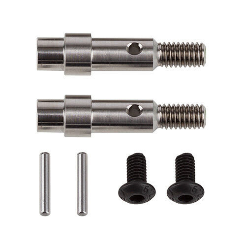Team Associated RC10B6 FT Hex Adapter Front Axles, titanium 71181