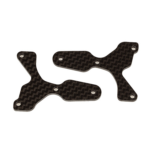 Team Associated RC8B4 FT front lower suspension arm inserts, carbon fiber, 2.0 mm 81532