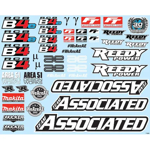 Team Associated RC8B4 Decal Sheet 81588