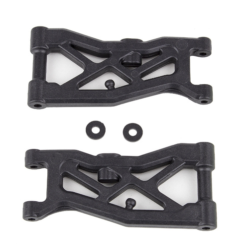 Team Associated RC10B74.2 FT Front Suspension Arms, gull wing, carbon 92328