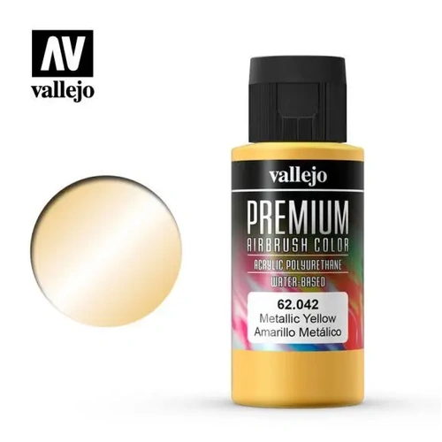 Vallejo Premium Colour Metallic Yellow 60 ml