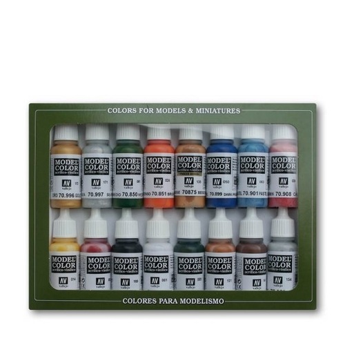 Vallejo 70101 Model Colour Folkstone Basics 16 Colour Acrylic Paint Set