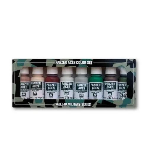 Vallejo Panzer Aces No 6 - Skin, camouflage 8 Colour Acrylic Paint Set