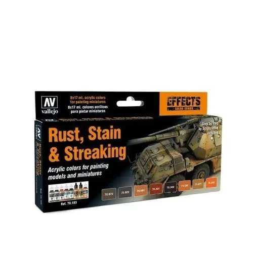Vallejo Model Colour Rust, Stain & Streaking Acrylic Paint Set