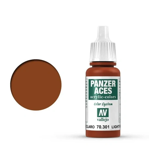 Vallejo Panzer Aces Light Rust 17 ml Acrylic Paint [70301] (6 PCS)