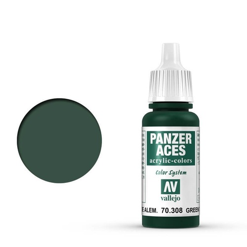 Vallejo Panzer Aces Green Tail Light 17 ml Acrylic Paint [70308] (6 PCS)