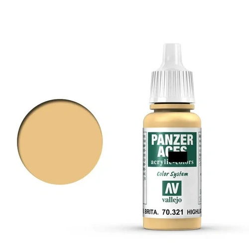 Vallejo Panzer Aces Bristish Tanker Highlights 17 ml Acrylic Paint [70321] (6 PCS)