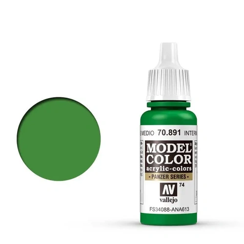 Vallejo Model Colour #086 Intermediate Green 17 ml Acrylic Paint
