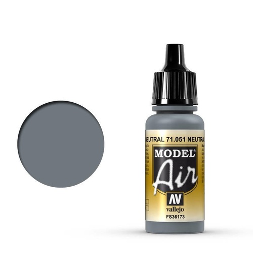 Vallejo Model Air Neutral Gray 17 ml Acrylic Airbrush Paint [71051] (6 PCS)