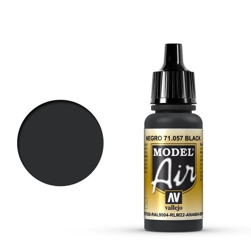 Vallejo Model Air Black 17 ml Acrylic Airbrush Paint [71057] (6 PCS)