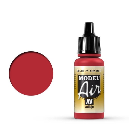 Vallejo Model Air Red 17 ml Acrylic Airbrush Paint [71102] (6 PCS)