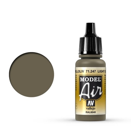 Vallejo Model Air Light Olive 17 ml Acrylic Airbrush Paint [71247] (6 PCS)