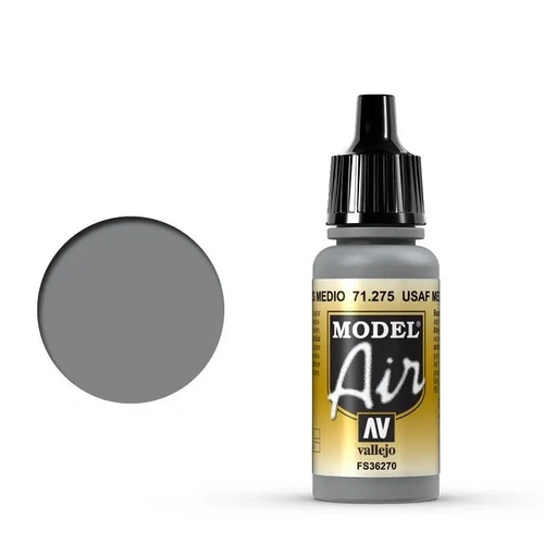 Vallejo Model Air USAF Medium Gray 17 ml Acrylic Airbrush Paint
