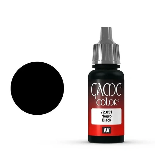 Vallejo Game Colour Black 17 ml Acrylic Paint [72051] (6 PCS)