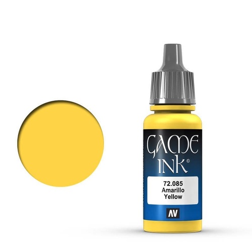 Vallejo Game Colour Ink Yellow 17 ml Acrylic Paint [72085] (6 PCS)