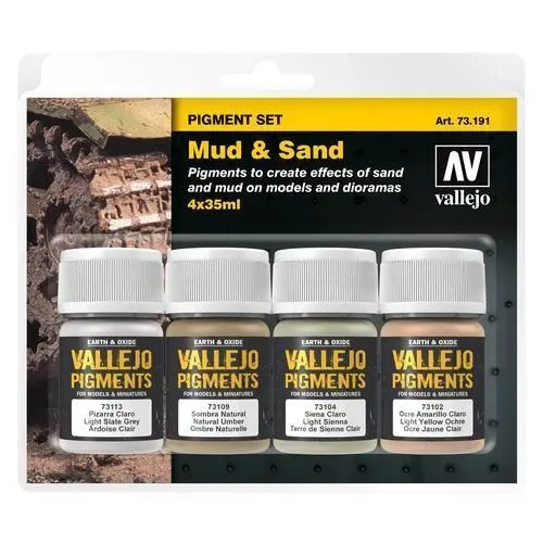 Vallejo 73191 Pigments Set Mud & Sand 4 x 35ml