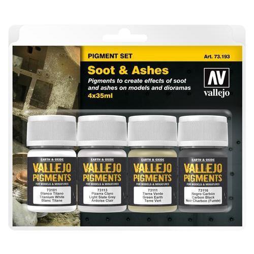 Vallejo 73193 Pigments Set Soot & Ashes 4 x 35ml