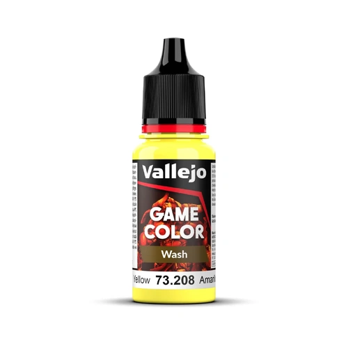 Vallejo Game Colour Wash Yellow  18ml Acrylic Paint - New Formulation