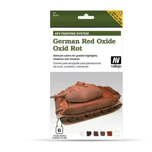 Vallejo 78411 Model Air AFV Set German Red Oxide 6 Colour Acrylic Paint Set - AV78411