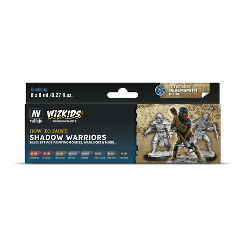 Vallejo 80253 Wizkids Premium set: Shadow warriors Acrylic Paint Set (8 Colour Set)