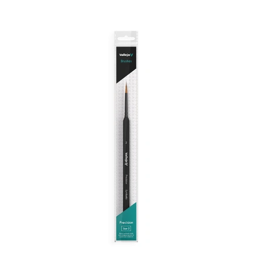 Vallejo Hobby Brushes: Precision Round Synthetic Brush, Triangular Handle No. 2