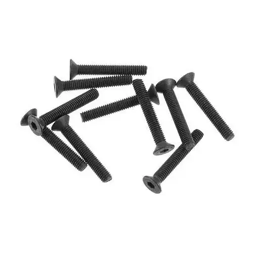 Axial Hex Socket Flat Head Screw M3x20mm Black (10), AXA149