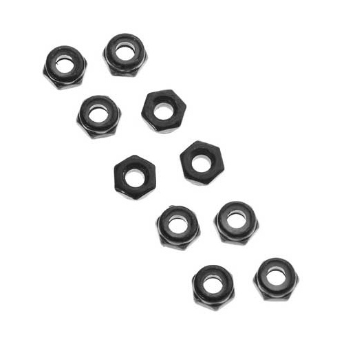 Axial Thin Nylon Locking Hex Nut, M3, Black, 10 Pieces, AXA1052