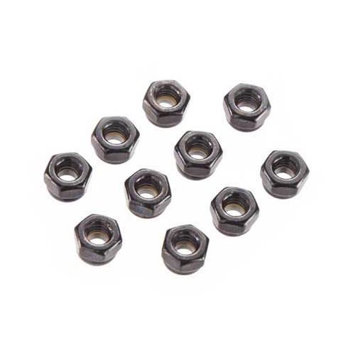 Axial Nylon Locking Hex Nut, 4mm, Black, 10 Pieces, AX31051