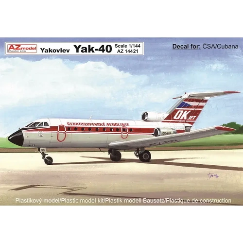 AZ Models AZ14421 1/144 Jak-40 CSA,Cubana Plastic Model Kit